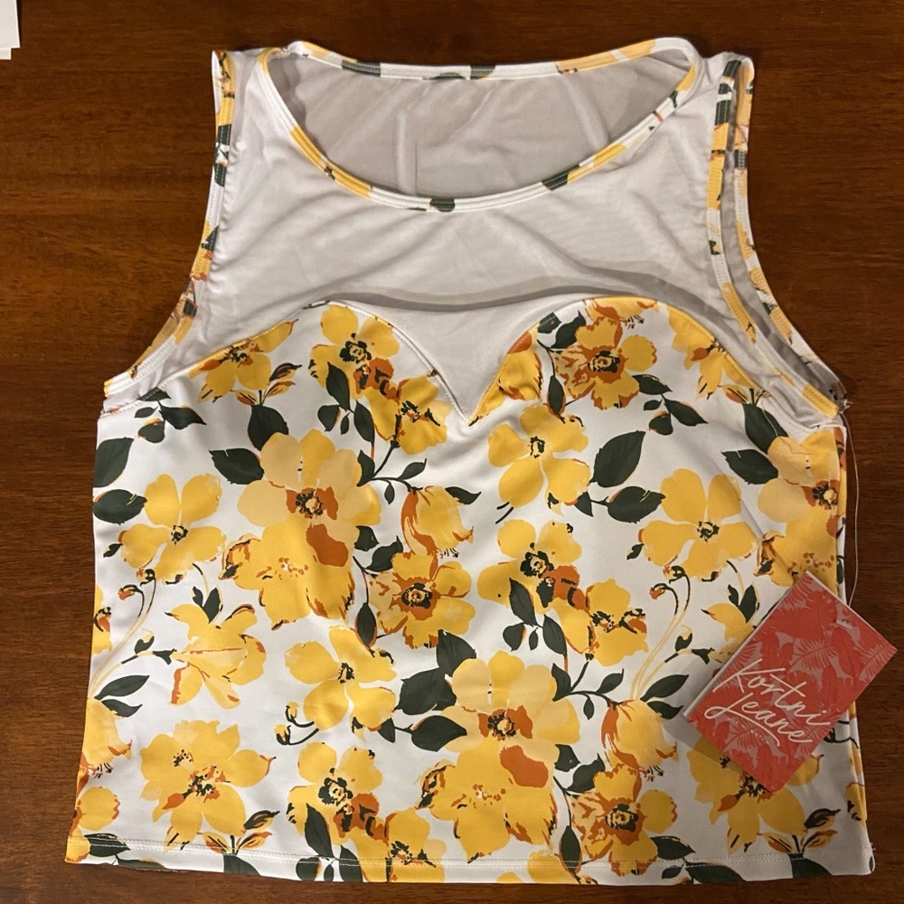 NWT Kortni Jeane Netted Sweetheart Top—XXL